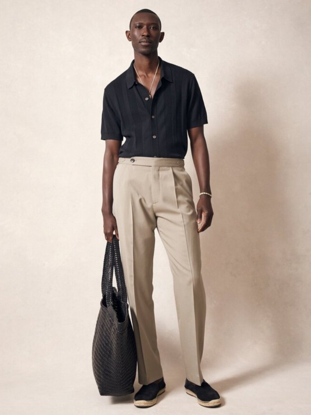 Todd Snyder Gabardine Side Tab Wool Trouser in Stone